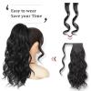 20-Inch Wavy Synthetic Wrap-Around Ponytail Extension, Dark Brown view 3