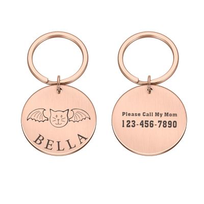 Custom Pet ID Tag, Rose Gold, 25 mm