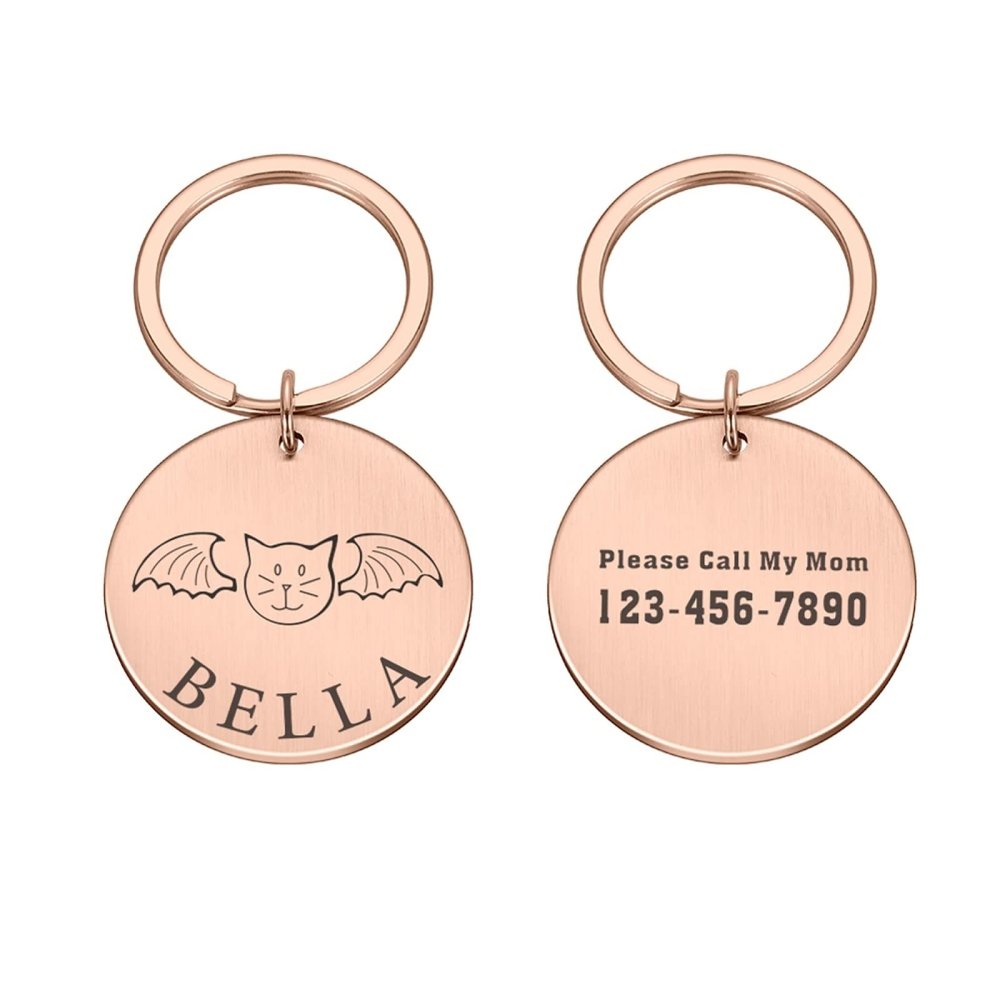 Custom Pet ID Tag, Rose Gold, 25 mm