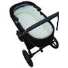 Shortened Padded Stroller Bassinet Cover + Fitted Sheet - Custom-Made Mint Gingham view 3