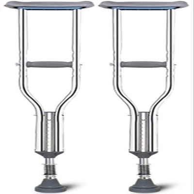 Adult Forearm Crutches with Shock-Absorbing Springs, Height-Adjustable, Pair
