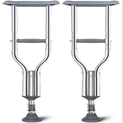Adult Forearm Crutches with Shock-Absorbing Springs, Height-Adjustable, Pair