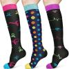 ACWOO Colorful Compression Socks for Women and Men, 3 Pairs, 15–20 mmHg view 1