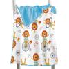 Aeromdale Fleece Throw, Soft Plush Baby Blanket, Polyester, Pongee Lion Pattern, Receiving Blanket for Boys, Girls and Toddlers, Car Seat, Crib, 150 × 110 cm, Blue, 1 Piece view 1