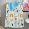 Aeromdale Fleece Throw, Soft Plush Baby Blanket, Polyester, Pongee Lion Pattern, Receiving Blanket for Boys, Girls and Toddlers, Car Seat, Crib, 150 × 110 cm, Blue, 1 Piece view 2