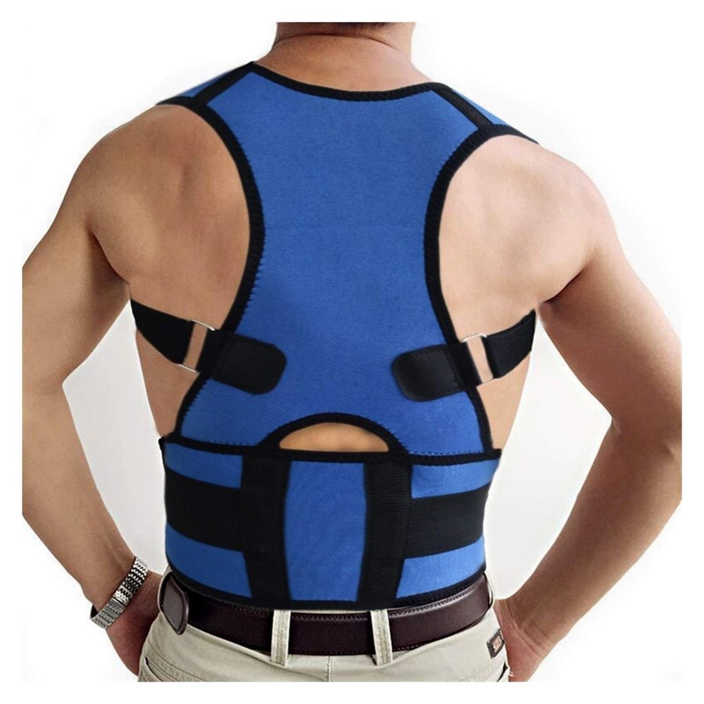 Unisex Posture Corrector, Cervical Back Support Belt and Waist Trainer, Black, Small