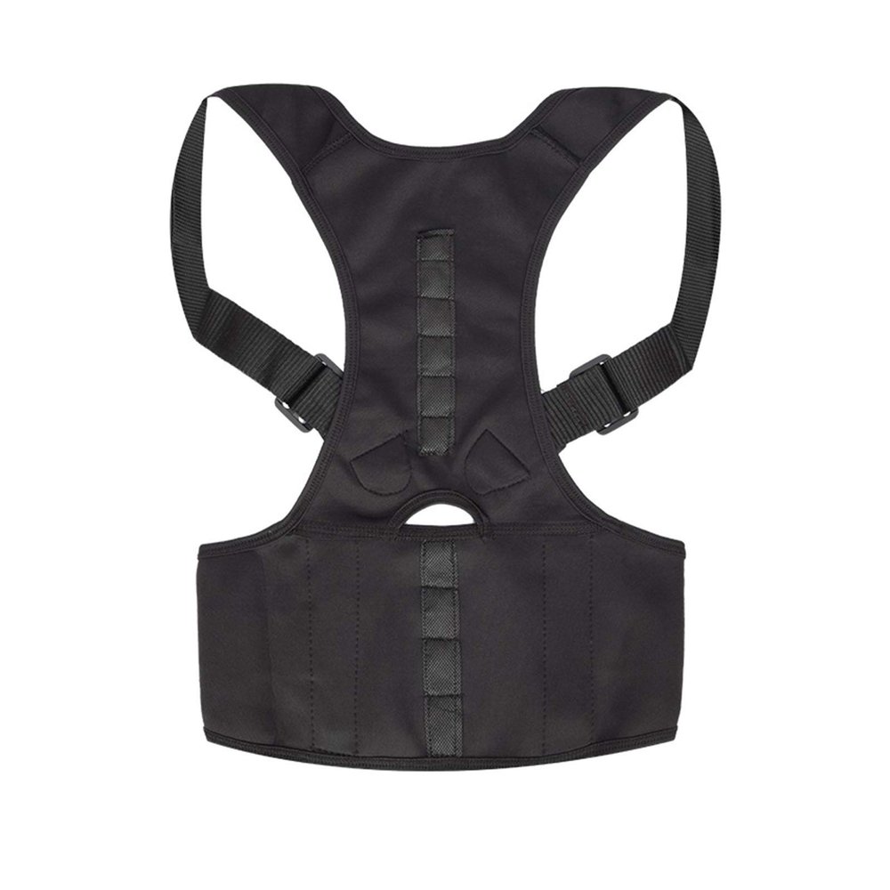 Adjustable Shoulder, Lumbar & Clavicle Posture Corrector Brace, Black, X-Large