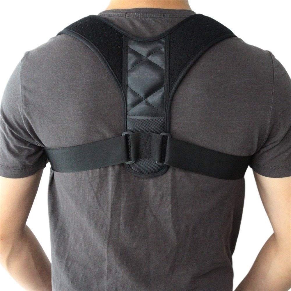 Adjustable Back Posture Corrector and Lumbar Support Belt for Slouching (Transparent, Medium)