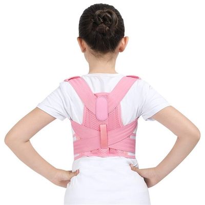 Adjustable Kids' Posture Corrector Back Support Belt, Pink, Small