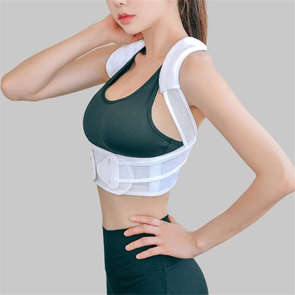Posture Corrector Back Support Belt, Lightweight and Breathable, White, Size M