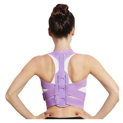 Adjustable Posture Corrector Back and Shoulder Brace (Purple, Small)
