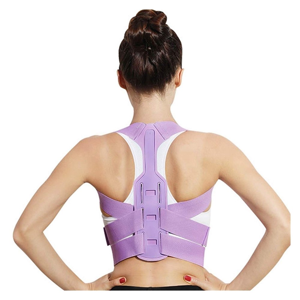 Adjustable Posture Corrector Back and Shoulder Brace (Purple, Small)