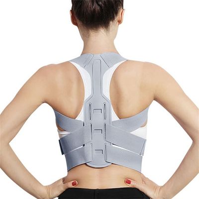 Adjustable Back Posture Corrector Brace, Gray, Size S