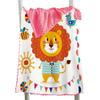 Aeromdale Fleece Throw, Soft Plush Baby Blanket, Lion Pattern, Receiving Blanket for Boys, Girls and Toddlers, Car Seat, Crib, 73 x 102 cm, Pink B, 1 Piece view 1