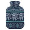 Hot Water Bottle with Cover, Indian Floral Elephant, 1 L, Transparent view 1