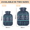 Hot Water Bottle with Cover, Indian Floral Elephant, 1 L, Transparent view 3