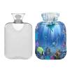 Ocean Sea Dolphin Fish Hot Water Bottle with Cover, 1 L view 2