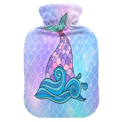 Sea Fish Mermaid Tail Hot Water Bottle with Cover, 1 L, Transparent