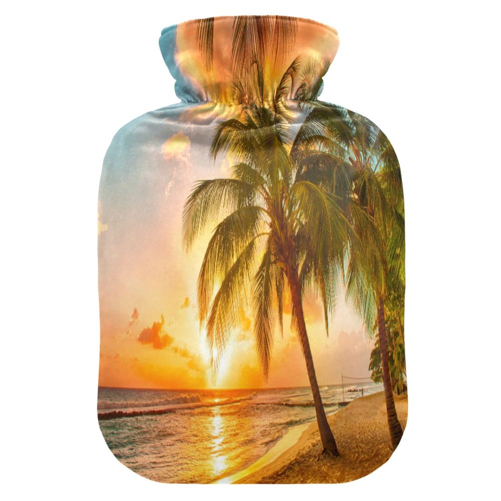Sea Ocean Sunset Hot Water Bottle, 2 L, Transparent