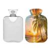 Sea Ocean Sunset Hot Water Bottle, 2 L, Transparent view 2