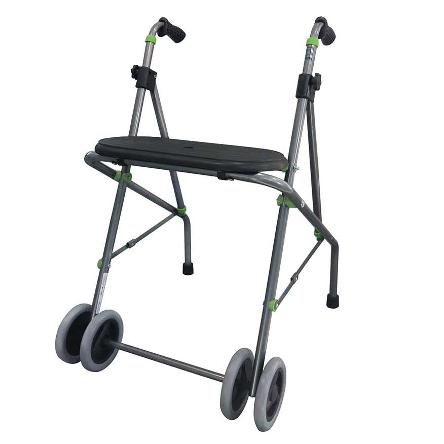 Aluminum Rollator with 2 Wheels and Seat AL-3N1, Green