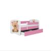 Baby Bed 70 x 140 cm, Powder Pink, with Drawer, Without Mattress, Br and Flowers Motif view 2