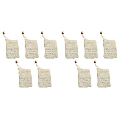 FRCOLOR 10-Pack Sisal Soap Bags with Drawstrings