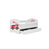 Baby Bed 80 x 180 cm, White, Without Drawer or Mattress, Fire Truck Design view 2