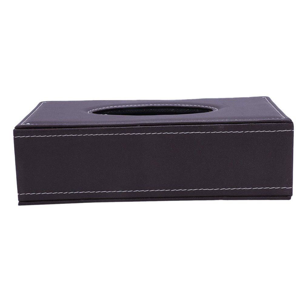 Duendhd Portable Rectangular Leather Tissue Box Cover for Hotel, Home, Car, or Gifting