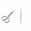 YSUUZRL 2-Piece Set (Nose Hair Scissors + Short Double-Ended Loop) Whitehead, Acne and Blackhead Removal Tweezers, Beauty Salon Pimple Needle Deep Cleaner Clip Tool view 1