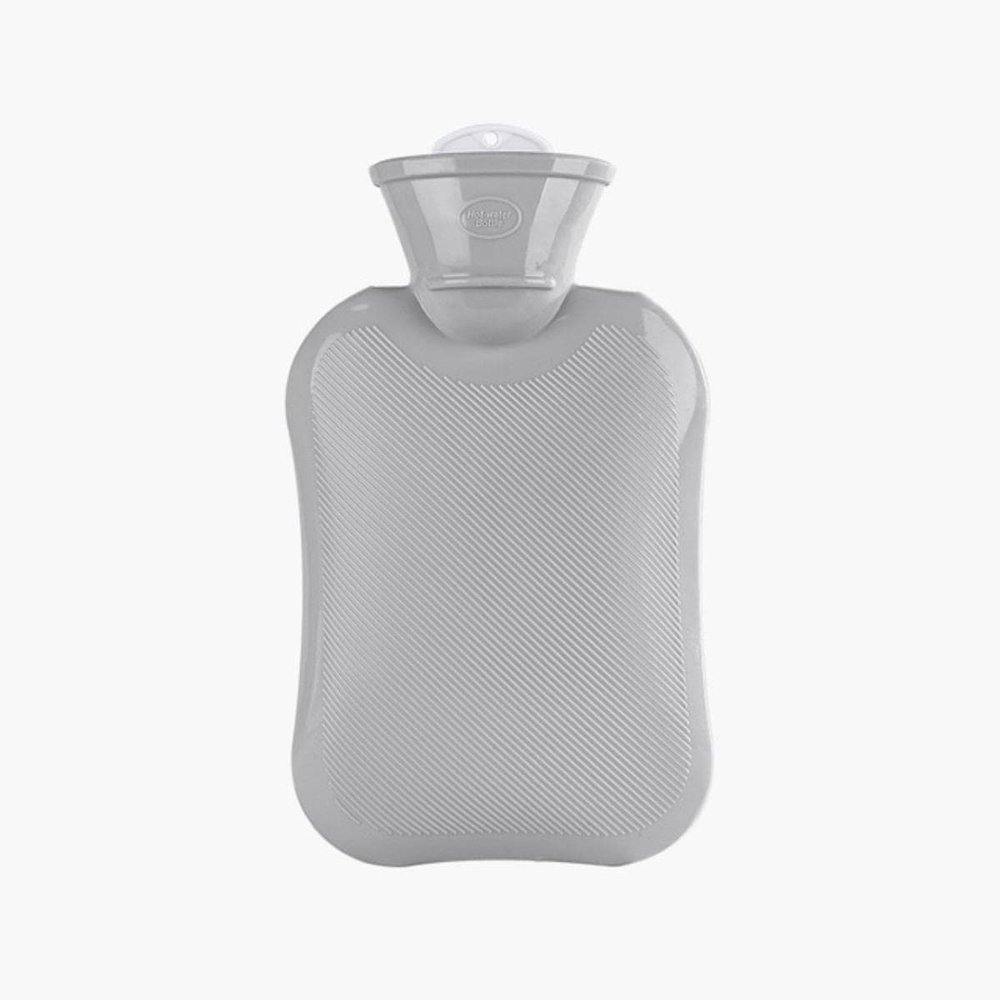 500 mL Insulated Hot Water Bottle, Compact Hand Warmer, Gray