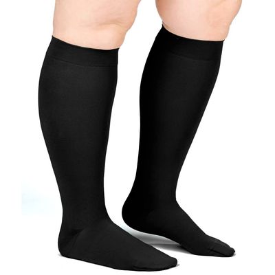 Compressana Free Short CCL 2 Compression Stockings with Dotted Grip Band, VI, Black