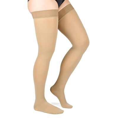 Compressana Leganza Short Thigh-High Stockings CCL 1 with Dotted Grip Band II, Sandal
