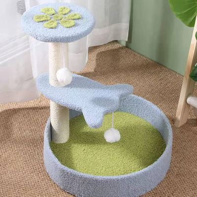 ACSUZ Sisal Cat Tree with Scratching Post, Blue