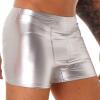 YOOJIA Men's Shiny Wet-Look Patent Leather Boxer Shorts, Silver, 3XL view 2