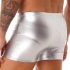 YOOJIA Men's Shiny Wet-Look Patent Leather Boxer Shorts, Silver, 3XL view 3