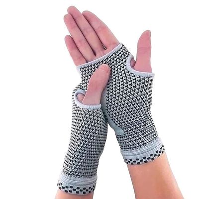POKEAT 2-Pack Sports Wrist Support Sleeves, Elastic Compression Braces for Carpal Tunnel, Cycling, Basketball and Volleyball, Wrist Pain Relief, Gray, S