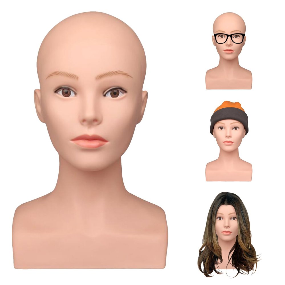Milageto Female Mannequin Head for Wigs and Accessories