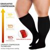 3 Pairs Plus-Size Compression Socks, 20–30 mmHg, Knee-High, Black, XXX-Large view 4