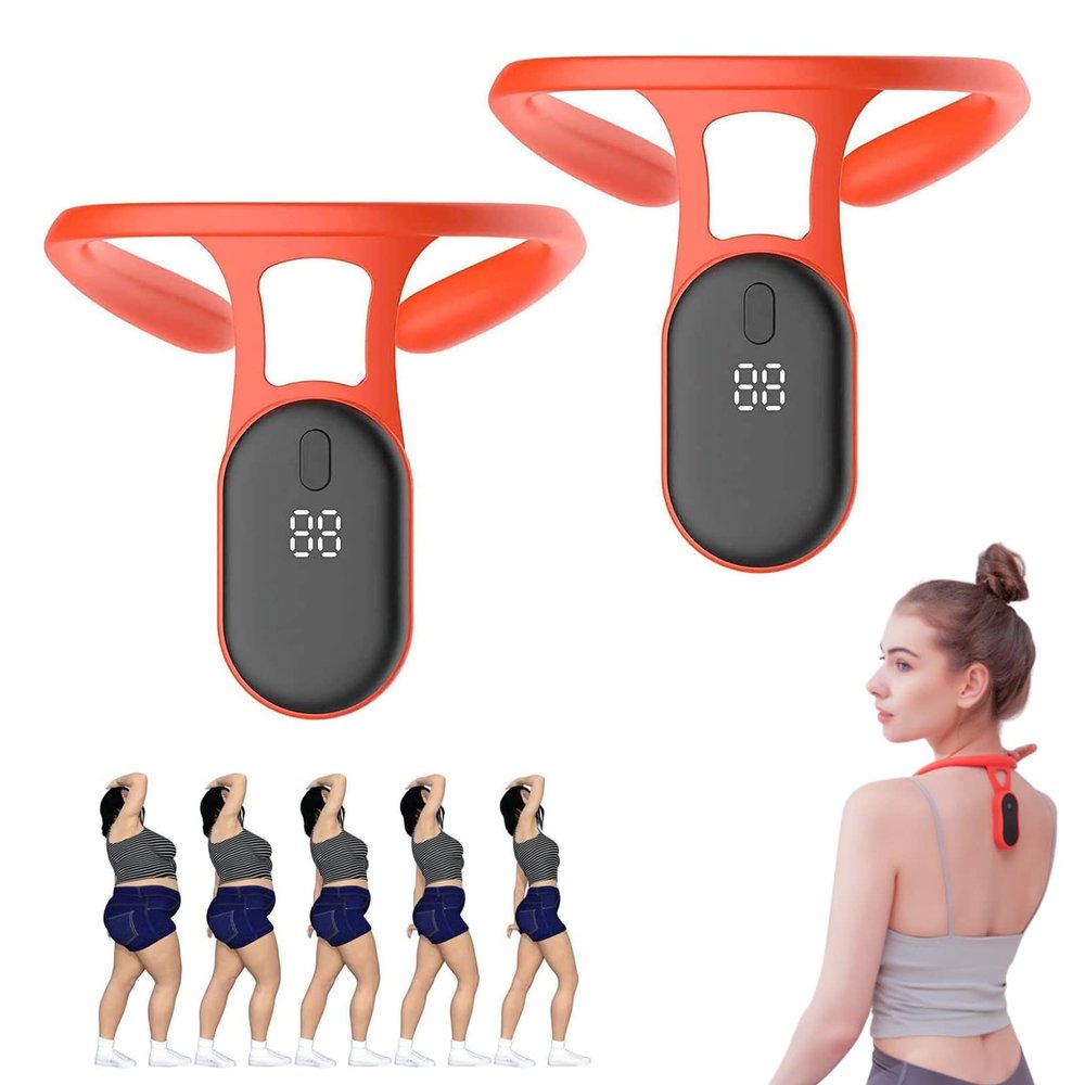 2023 New Portable Ultrasonic Lymphatic Soothing Body-Shaping Neck Device, Red, 2-Piece Set