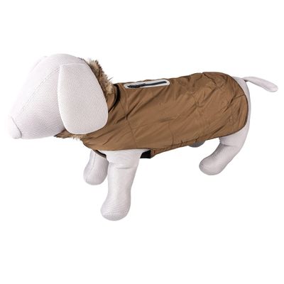 duvoplus Fluffy Dog Jacket with Hood M 50 cm Khaki