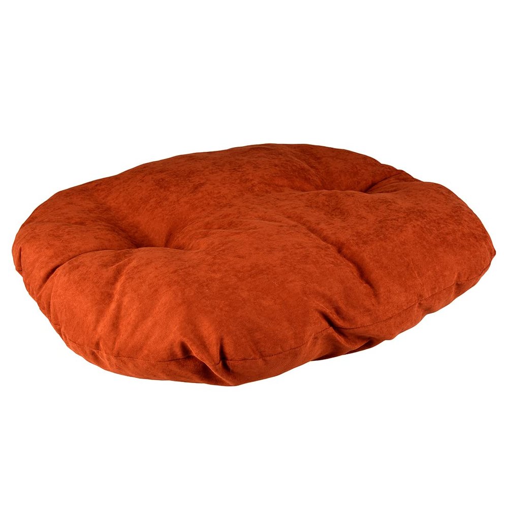 Duvoplus Oval Velour Cushion, Copper, Size M, 80 x 64 x 7 cm, Red