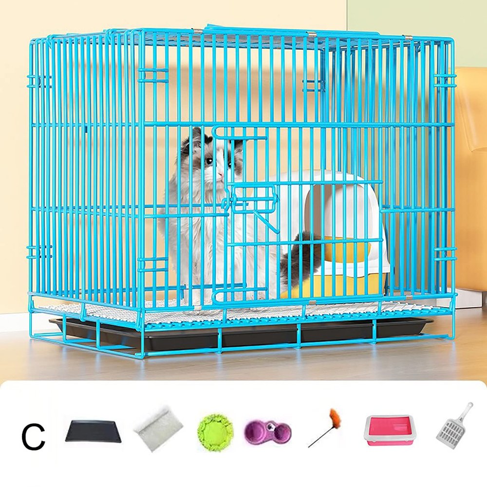 AoForce Foldable Metal Wire Cat Cage