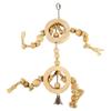 duvoplus Wooden Rings with Sisal Rope and Beads, 55 x 17 x 3.2 cm, Beige, Birds view 1