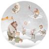 WANDKIND Forest Animals Wall Decal for Kids’ Room, Round V381, Hand-Drawn, 130 cm view 1