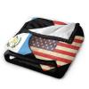 Guatemala Flag and American Flag Ultra-Soft Flannel Fleece Blanket, All-Season Warm Throw view 2