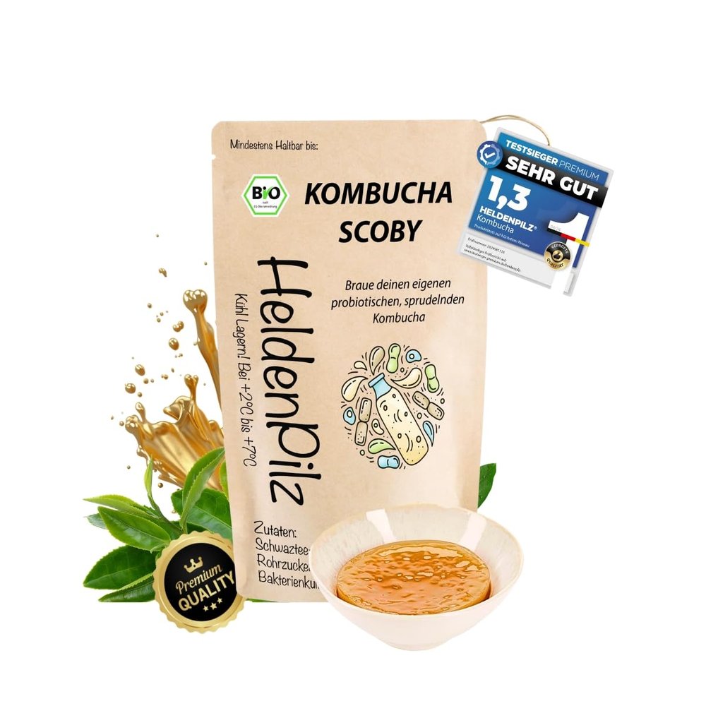 HeldenPilz Organic Jun Kombucha SCOBY with Starter Liquid