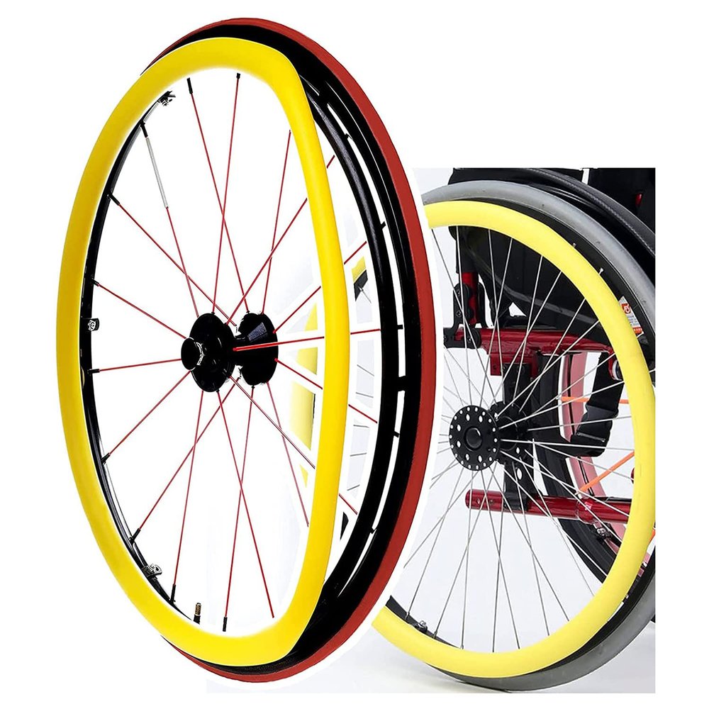 MASKIS Non-Slip Silicone Wheelchair Push Rim Covers, 24-Inch, 2-Pack