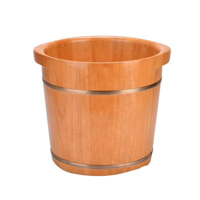 PURRL Wooden Barrel Foot Bath Tub, Oak Foot-Washing Barrel, Solid Wood Foot Bath for Home (Without Lid)