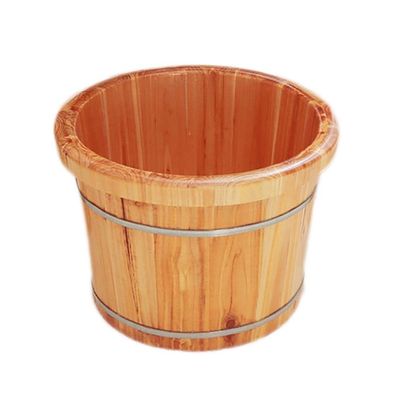 Wooden Foot Bath and Massage Basin – Brown, Small